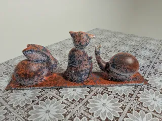 Set 3 animaletti ceramica decorati