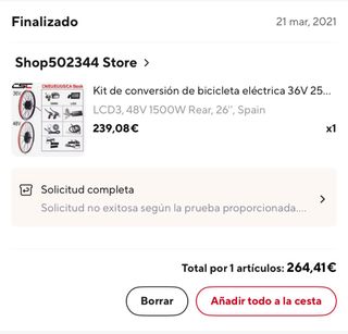 Kit Bicicleta Eléctrica 1500W