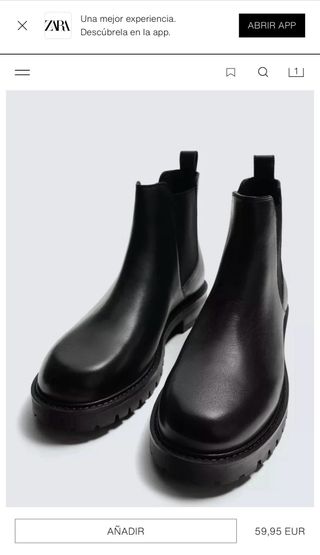 Botas Chelsea Zara Hombre Negras