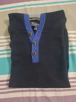 Jersey Massimo Dutti Azul con Codos Marrones