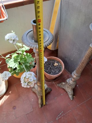 2 Candelabri antichi in bronzo dorato per chiesa
