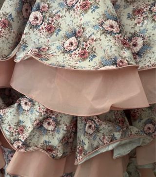 Vestido Flamenca Niña Rosa Volantes