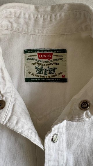 Levi's Camisa Vaquera Blanca Vintage Hombre M