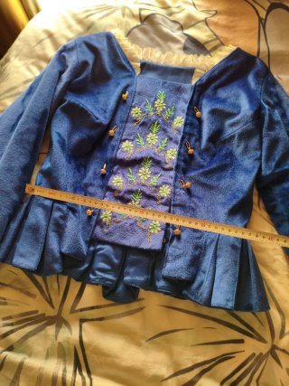 Corpiño Fallera Azul Bordado
