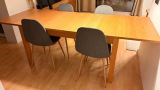 Mesa comedor extensible y sillas opcional