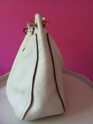 Bolso Furla Blanco Piel Trenzado