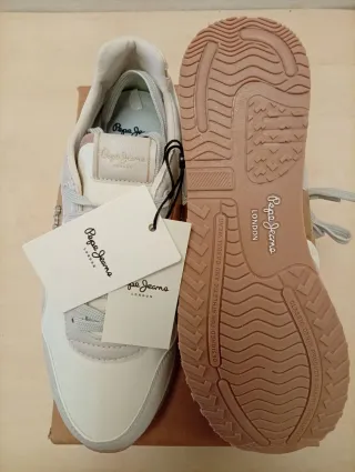 Zapatillas Pepe Jeans T 41 Nuevas - Blanco, Gris