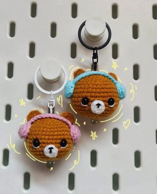 Pareja de osos amigurumi llavero
