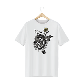 Camiseta blanca con diseño DE CUERVO ANARKA