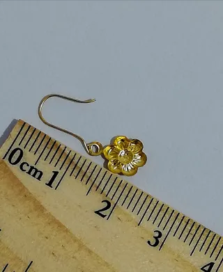 Pendientes oro 18k flor
