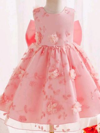Vestido rosa largo evento comunión boda
