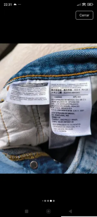 Pantalón Vaquero Levi's 501 Azul