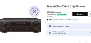 Denon DRA-700AE (507) amplificador 80 watios