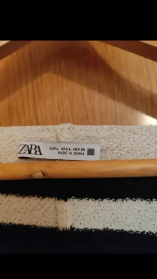 Jersey Zara Rayas Blanco y Negro Talla Única