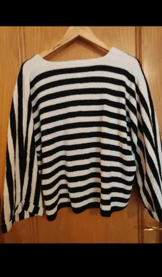 Jersey Zara Rayas Blanco y Negro Talla Única