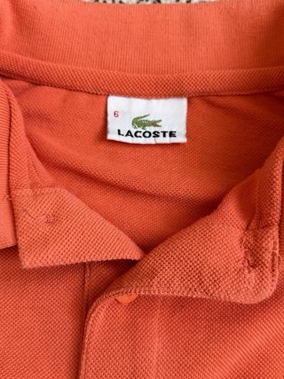 Polo Lacoste Uomo Manica Lunga Arancione Vintage