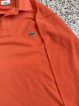 Polo Lacoste Uomo Manica Lunga Arancione Vintage