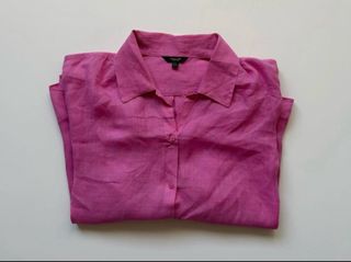 Camisa de lino rosa Massimo Dutti