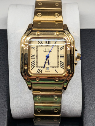 Orologio Donna 34mm Acciaio Oro  Stile Santos