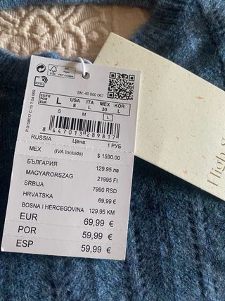 Vestido largo de punto azul degradado