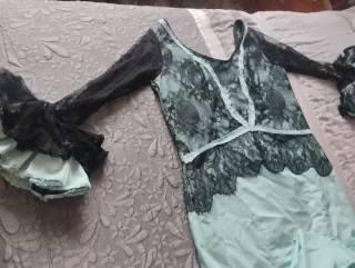 Vestido de gitana negro y turquesa