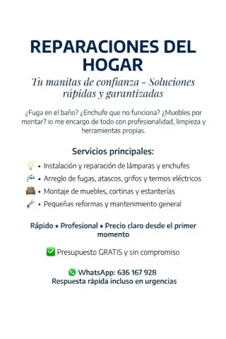 Reparaciones del hogar. Servicio Manitas.Fontareno