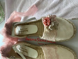 Esparteñas Niña Comunión Rosa Flores