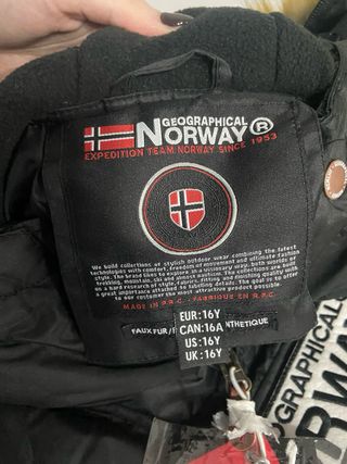 Geographical Norway Chaqueta Negra Talla 16 años