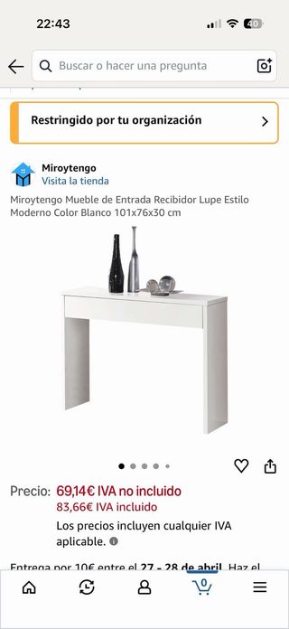 mueble blanco de entrada montado