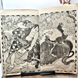 Libro Giappone Ukiyo-e Guerra Samurai Drago Demone