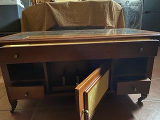 Mesa centro madera y cristal