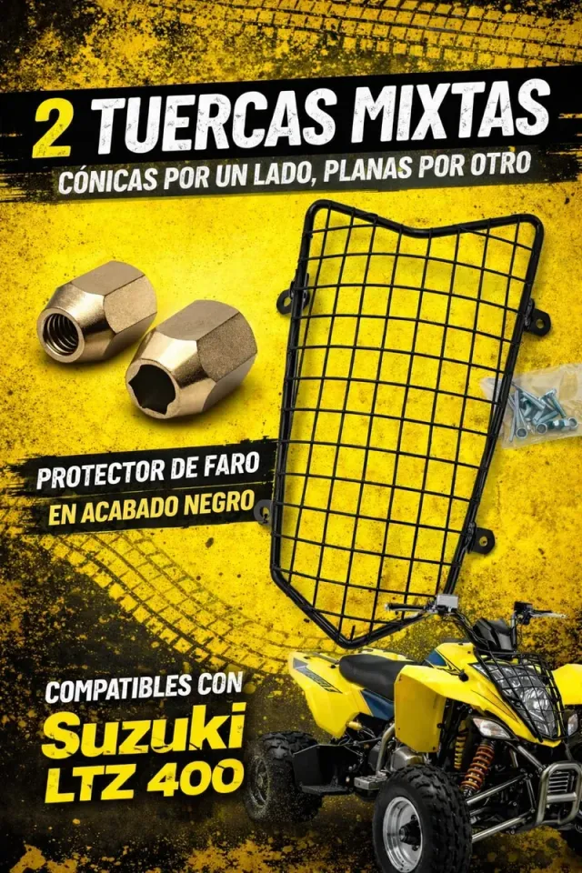 Protector Faro + 2 Tuercas Mixtas Suzuki LTZ 400