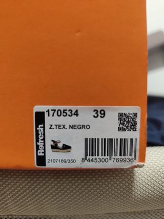 Cuña Alpargata Negra Refresh