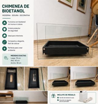 Chimenea Bioetanol Moderna Cristal