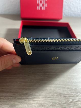 Tarjetero CH Carolina Herrera Negro y Dorado