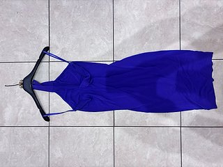 Abito donna viola con scollo all'americana