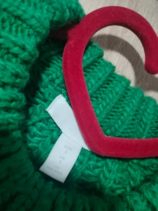 Jersey verde punto oversize cortito manga larga