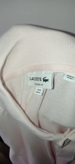 Polo Lacoste Original Rosa Pastel Talla XL