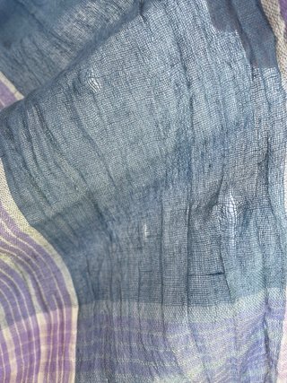 Sciarpa leggera righe blu e lilla