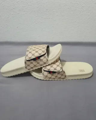 Sandalias para hombre beige y blanco