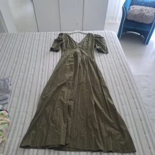 Vestito lungo Milva.Mi donna tg.M verde oliva