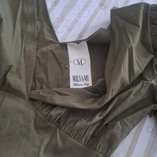 Vestito lungo Milva.Mi donna tg.M verde oliva