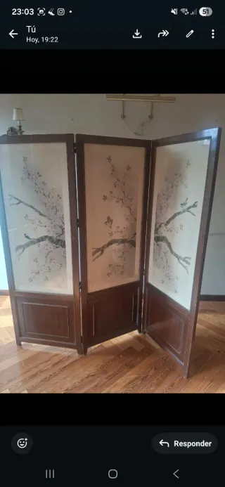 Biombo antiguo de madera