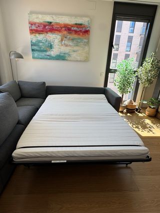 Sofá-cama esquinero 6-8 plazas gris