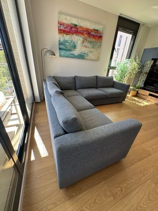 Sofá-cama esquinero 6-8 plazas gris