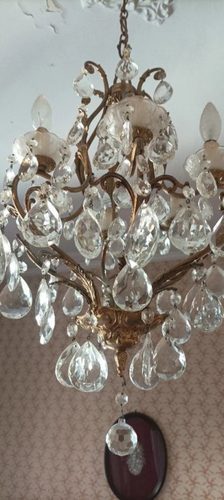 Lampadario Vintage 6 bracci cristalli