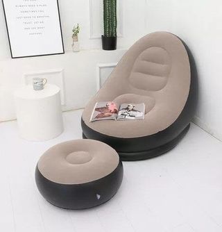 Sillón Inflable Puff con Reposapiés