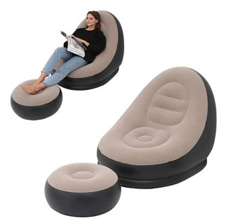 Sillón Inflable Puff con Reposapiés