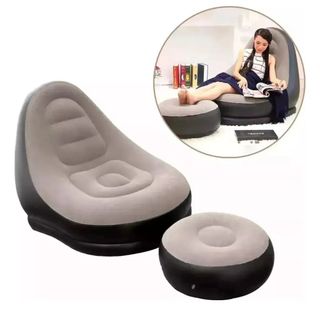 Sillón Inflable Puff con Reposapiés
