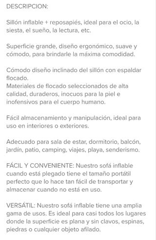 Sillón Inflable Puff con Reposapiés